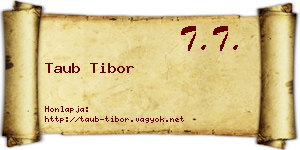 Taub Tibor névjegykártya
